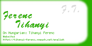 ferenc tihanyi business card